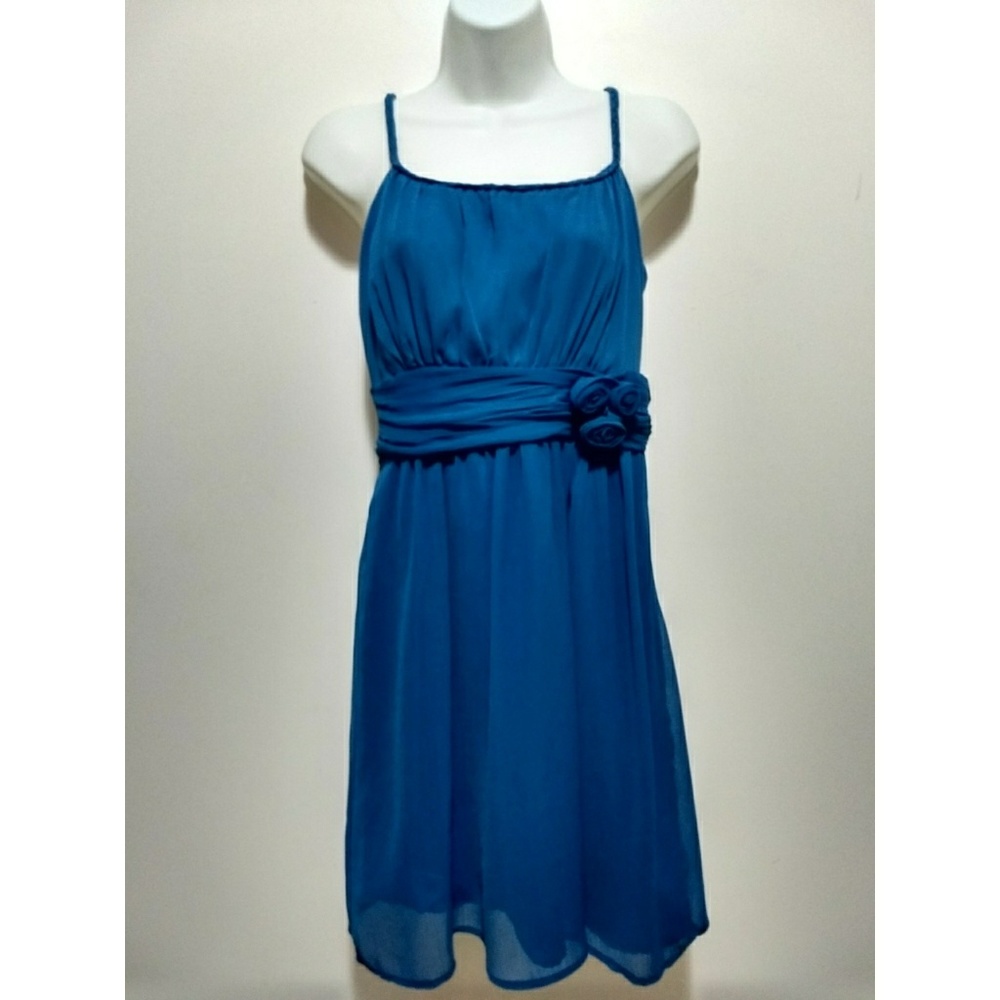 Blue Romy strappy cocktail dress